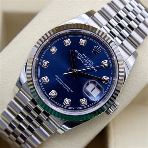 rolex datejust 38mm blue dial|rolex datejust 36 diamond bezel.